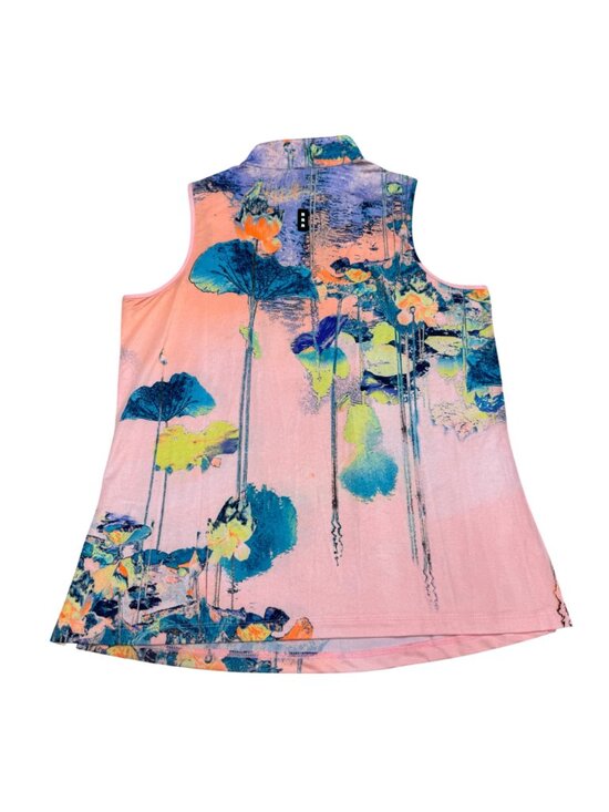 Jamie Sadock Thai Beauty Watercolor Women's 1/4 Zip Sleeveless Golf Top, Size M - Picture 2 of 7